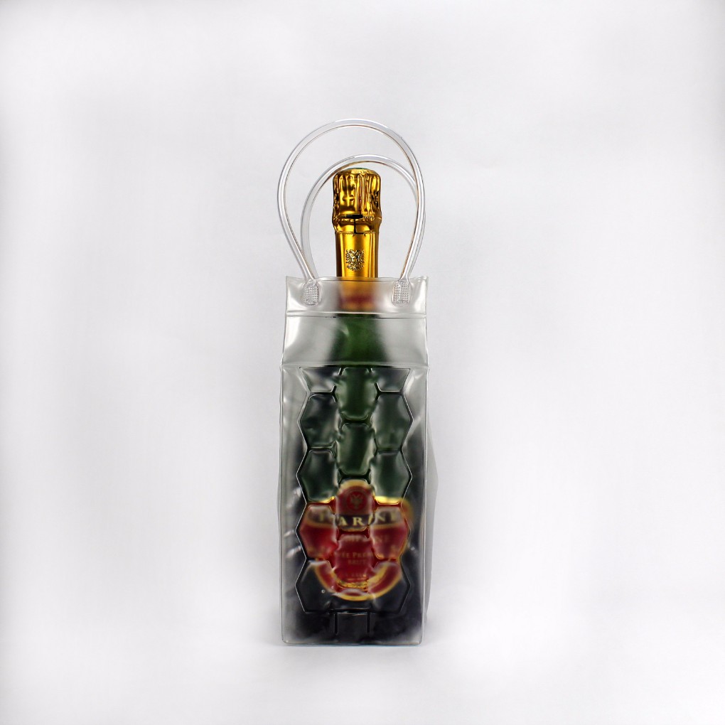 Sac bouteille rafraîchissant 9.5 x 25 x 9.5 cm - PVC transparent
